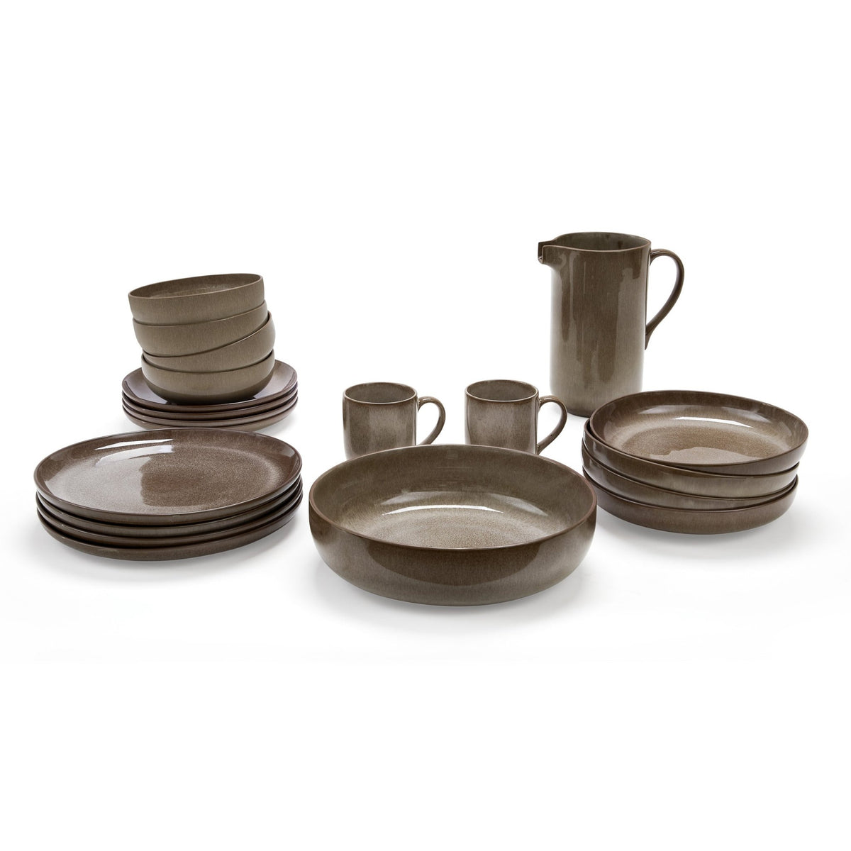 Juniper Reactive Glaze Set of 4 Side Plates - Mocha - DUSK