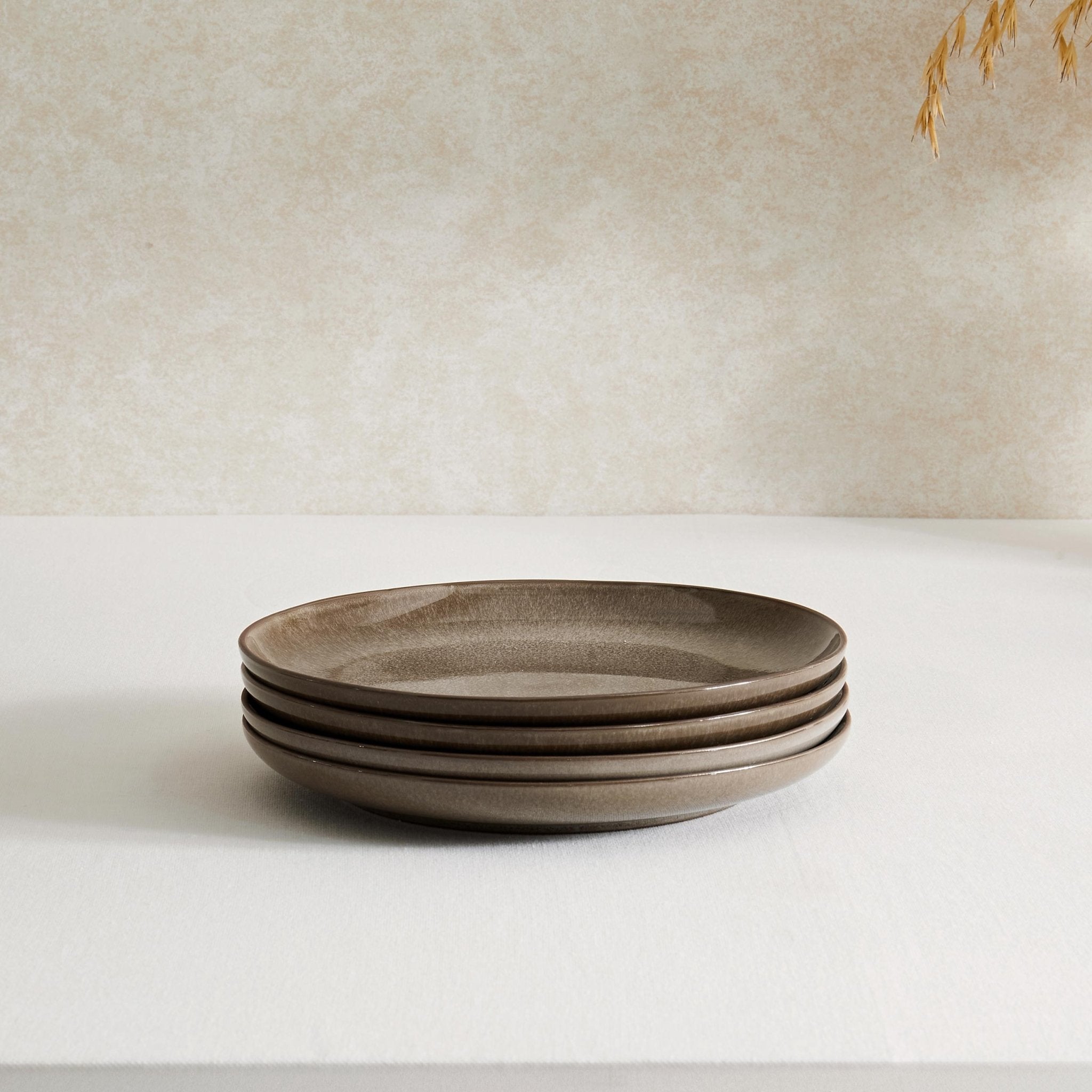 Juniper Reactive Glaze Set of 4 Side Plates - Mocha - DUSK