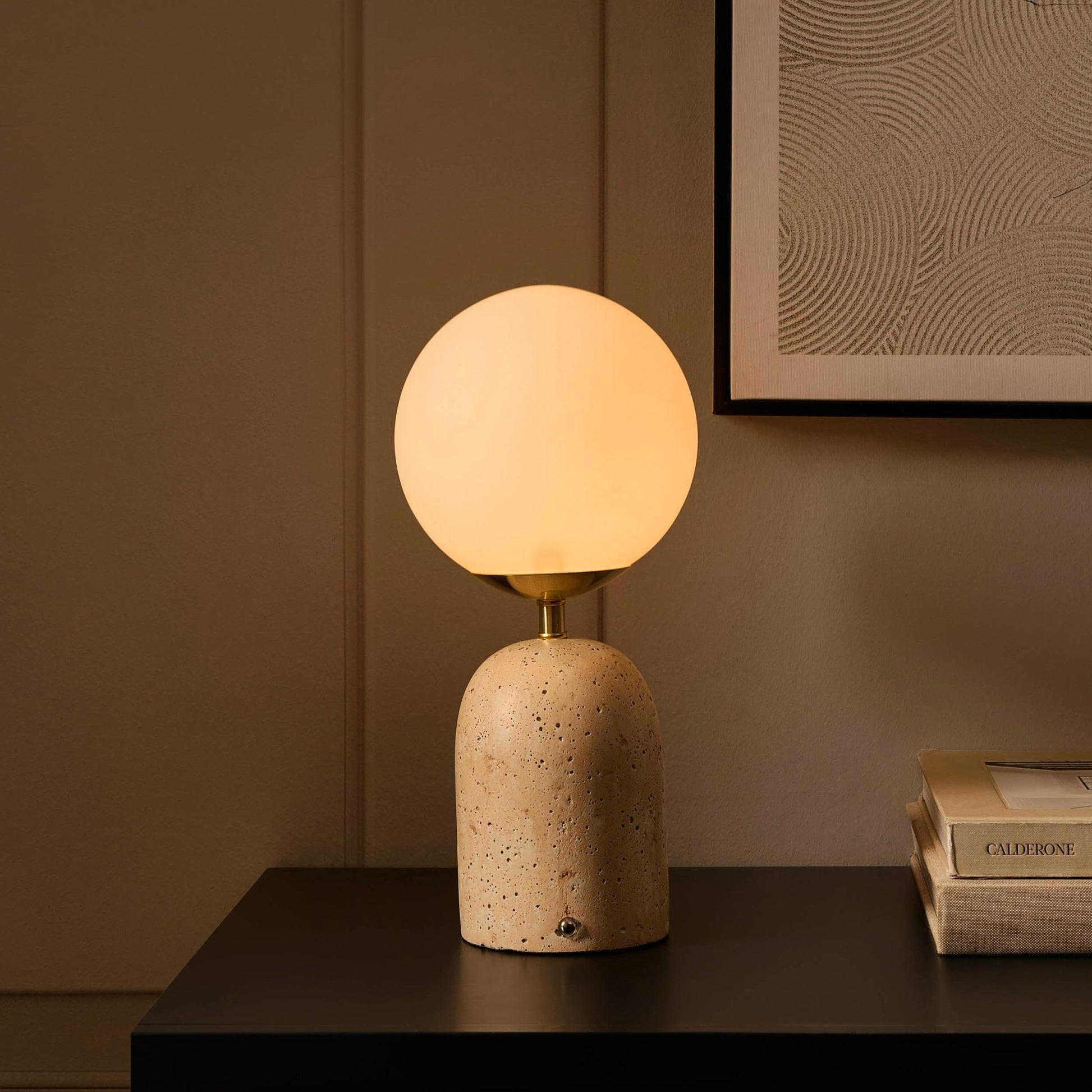 Kai Concrete with Opal Glass Table Lamp - Natural - DUSK