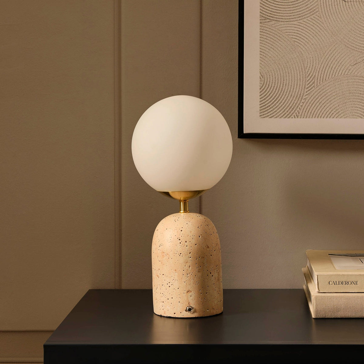 Kai Concrete with Opal Glass Table Lamp - Natural - DUSK