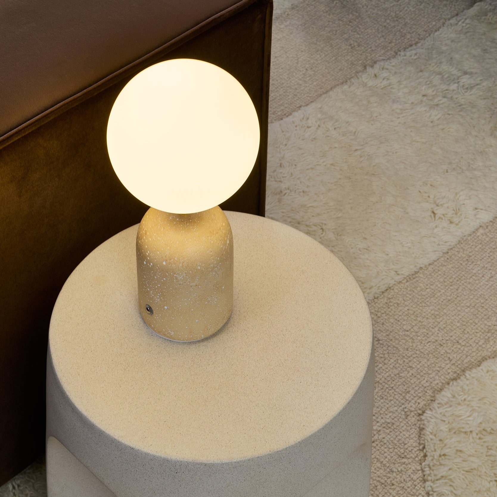Kai Concrete with Opal Glass Table Lamp - Natural - DUSK