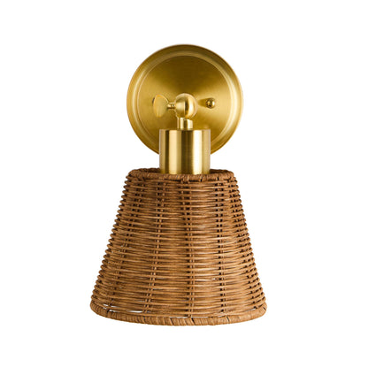 Kally Rechargeable Rattan Wall Light - Brass - DUSK