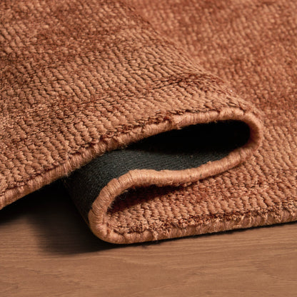 Kayla Plain Viscose Loop Rug - Burnt Orange - DUSK