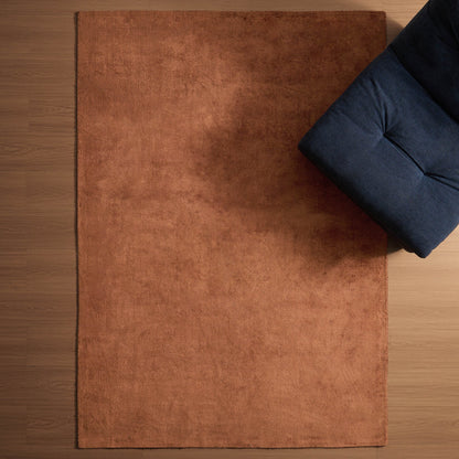 Kayla Plain Viscose Loop Rug - Burnt Orange - DUSK