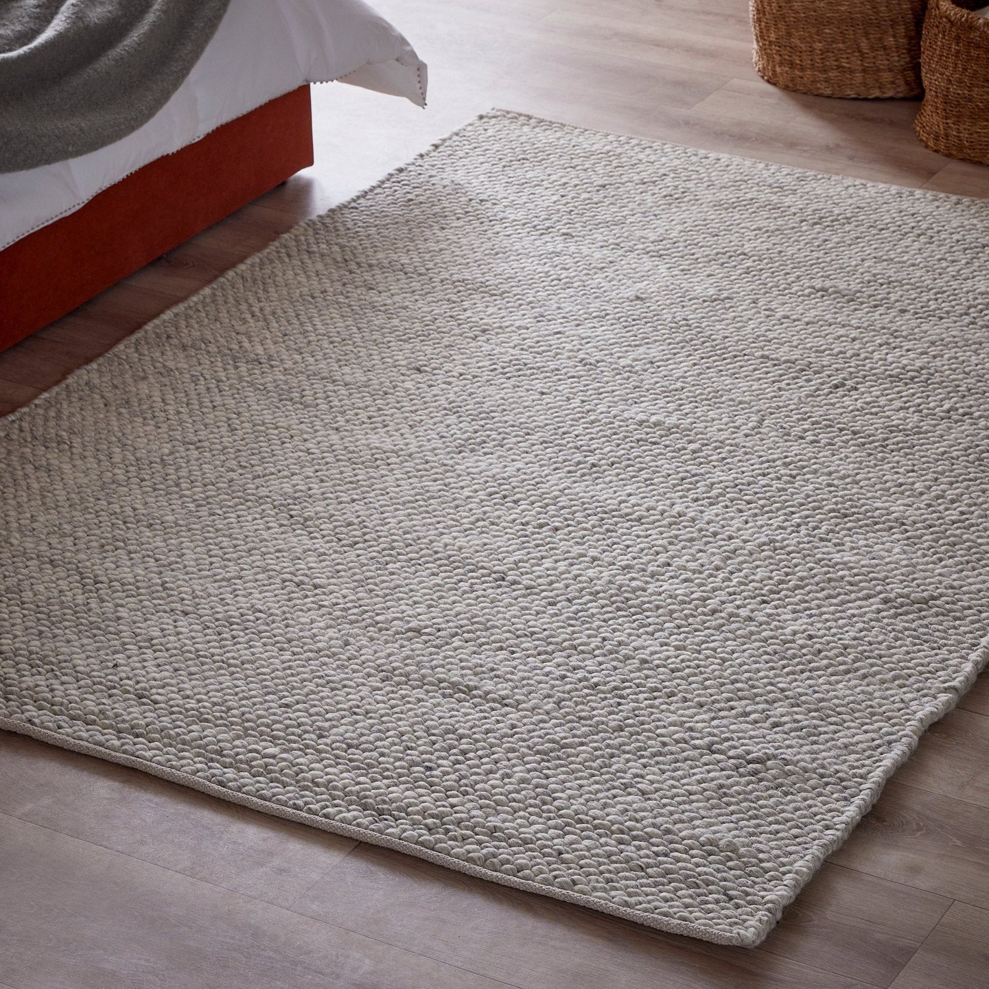 Kendal Hand Woven Wool Rug - Light Grey - DUSK