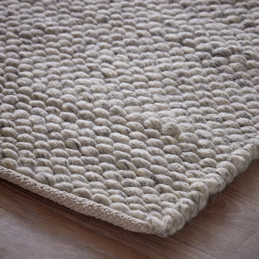 Kendal Hand Woven Wool Rug - Light Grey - DUSK