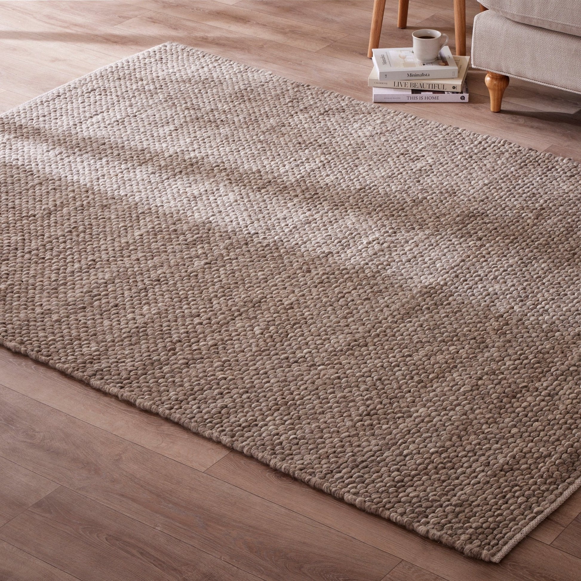 Kendal Hand Woven Wool Rug - Taupe - DUSK