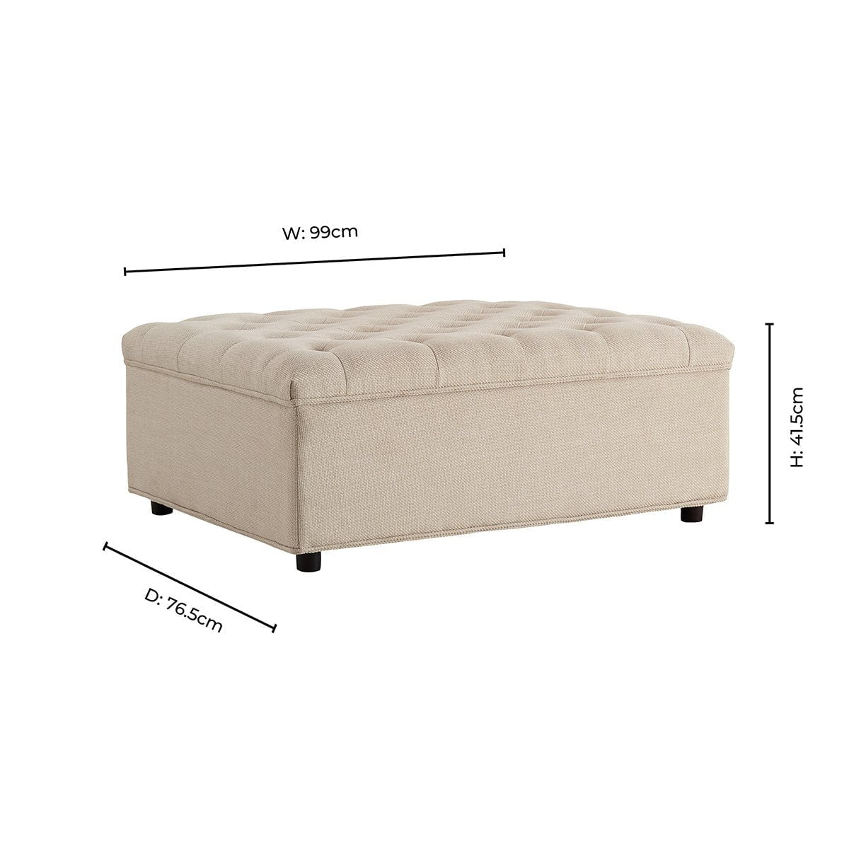 Kennadi Single Sofa Bed Pouffe - Beige - DUSK