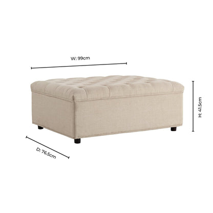 Kennadi Single Sofa Bed Pouffe - Beige - DUSK