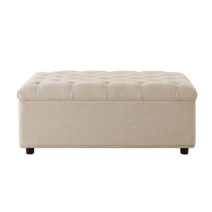 Kennadi Single Sofa Bed Pouffe - Beige - DUSK