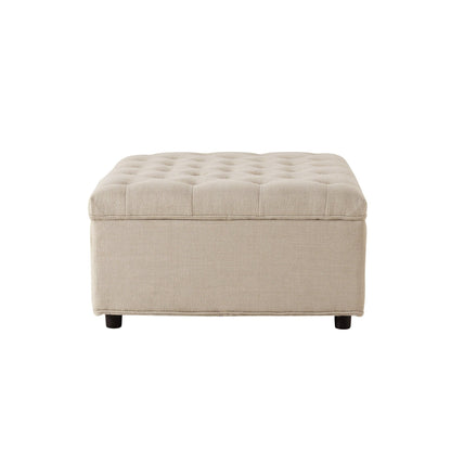 Kennadi Single Sofa Bed Pouffe - Beige - DUSK