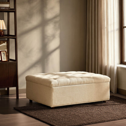 Kennadi Single Sofa Bed Pouffe - Beige - DUSK