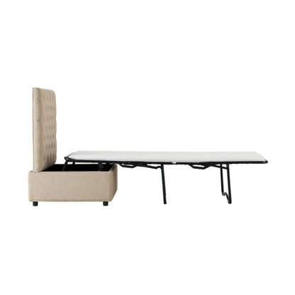 Kennadi Single Sofa Bed Pouffe - Beige - DUSK