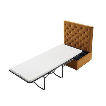 Kennadi Single Sofa Bed Pouffe - Muted Gold - DUSK