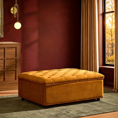 Kennadi Single Sofa Bed Pouffe - Muted Gold - DUSK