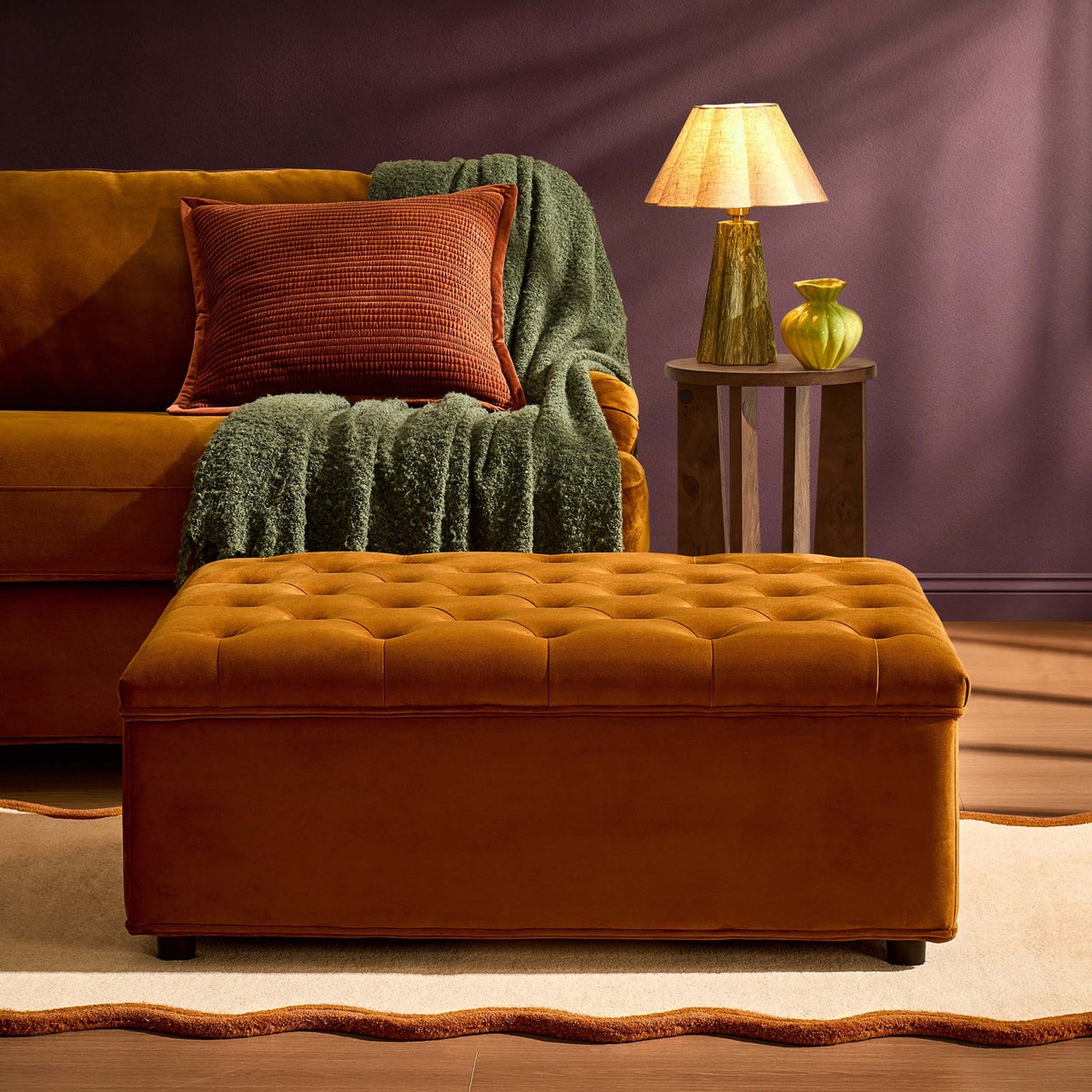 Kennadi Single Sofa Bed Pouffe - Muted Gold - DUSK
