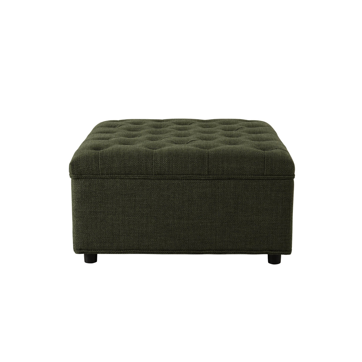 Kennadi Single Sofa Bed Pouffe - Woven Pine Green - DUSK