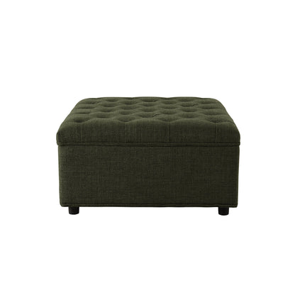 Kennadi Single Sofa Bed Pouffe - Woven Pine Green - DUSK