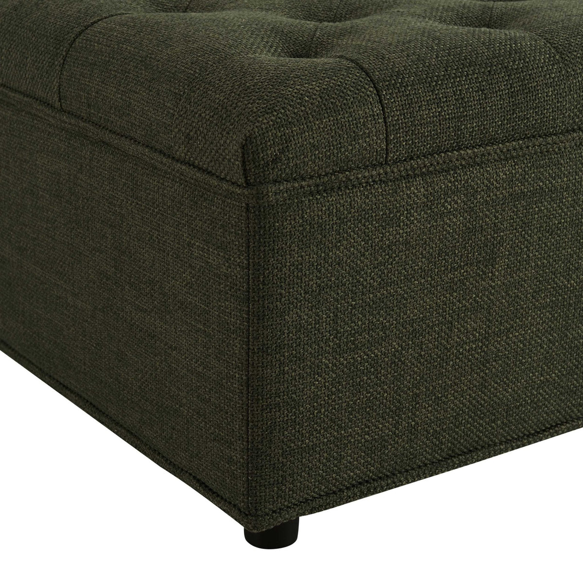 Kennadi Single Sofa Bed Pouffe - Woven Pine Green - DUSK