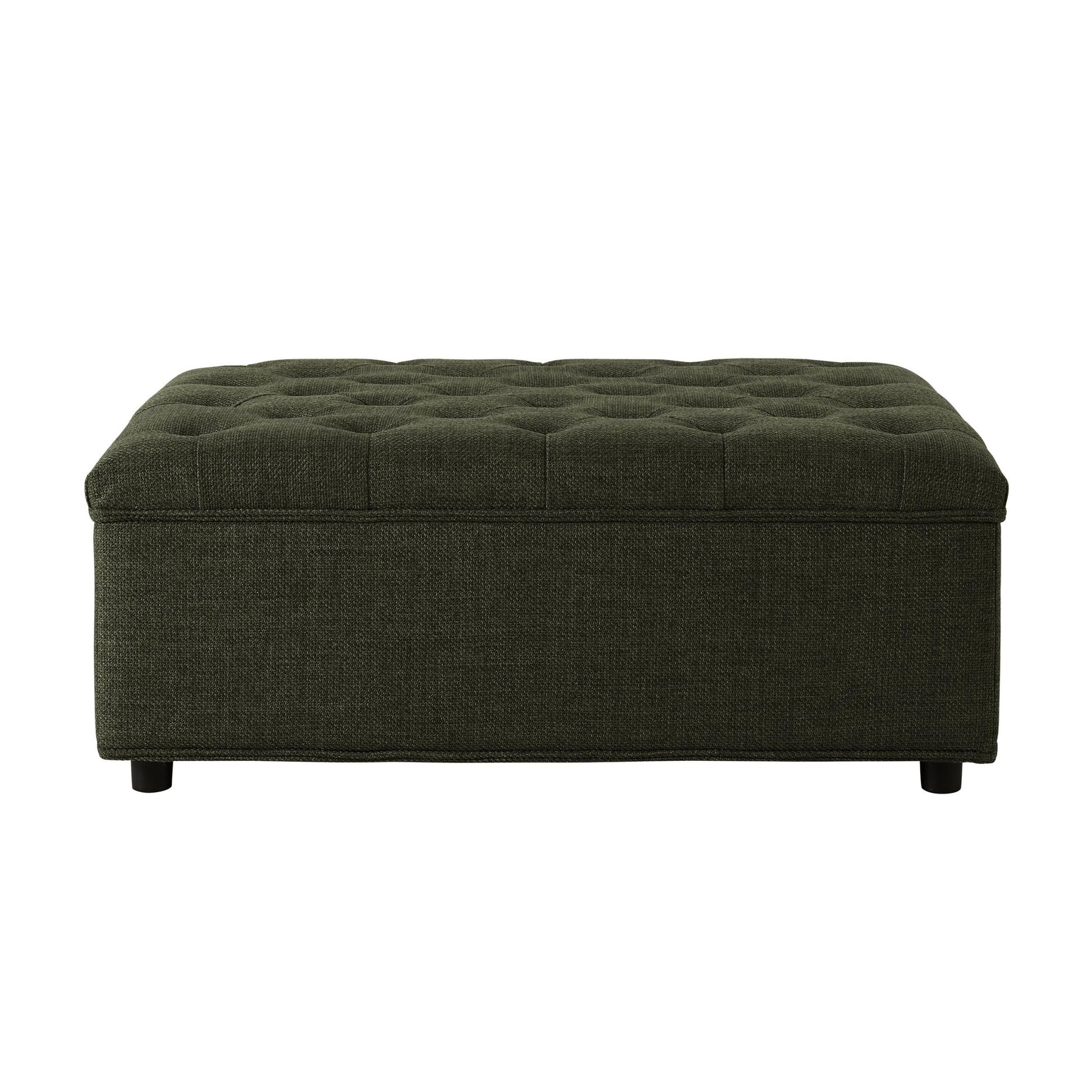Kennadi Single Sofa Bed Pouffe - Woven Pine Green - DUSK