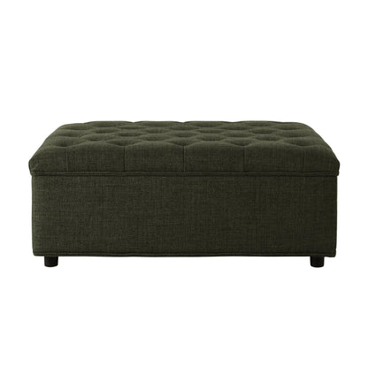 Kennadi Single Sofa Bed Pouffe - Woven Pine Green - DUSK
