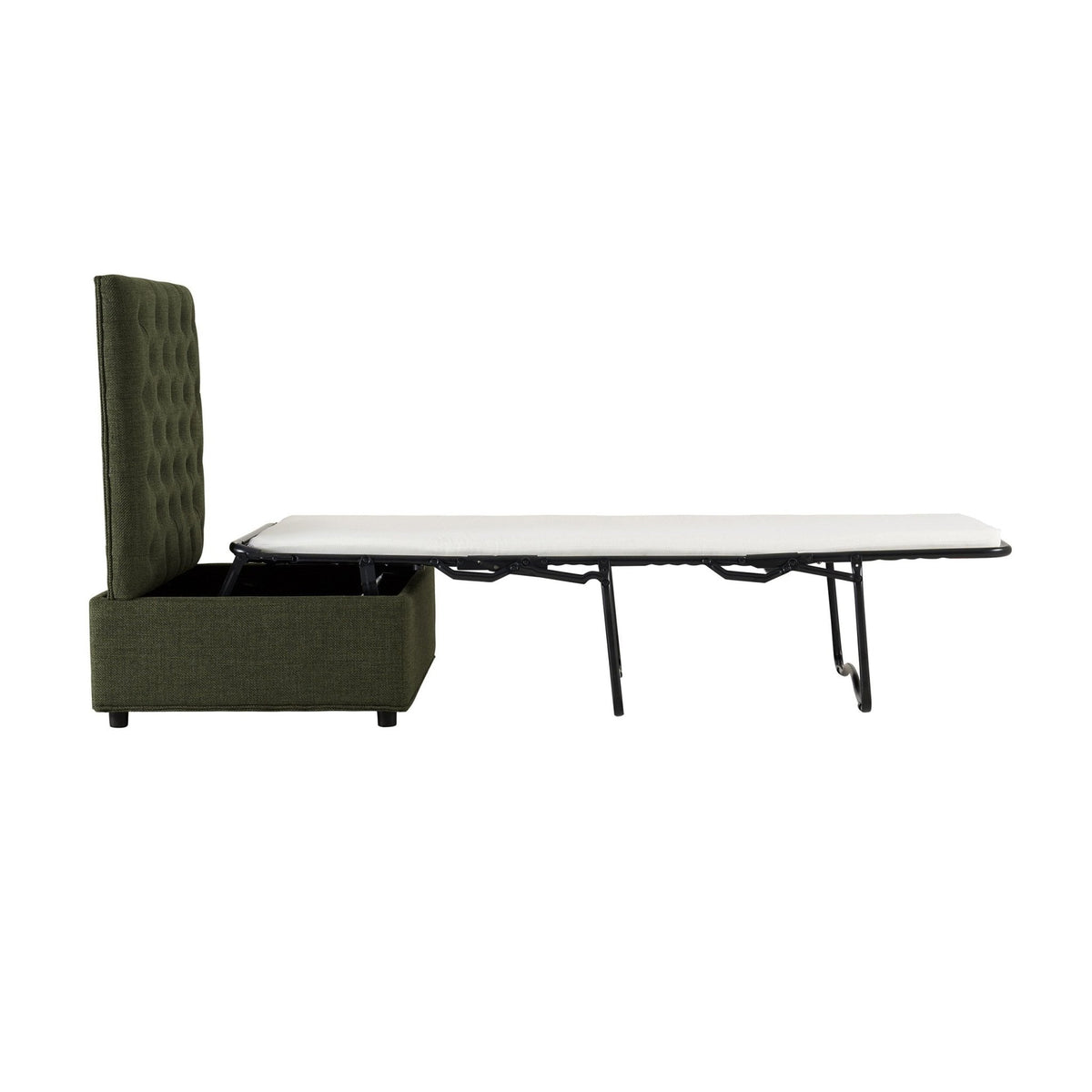 Kennadi Single Sofa Bed Pouffe - Woven Pine Green - DUSK