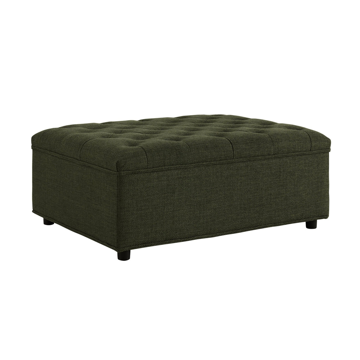 Kennadi Single Sofa Bed Pouffe - Woven Pine Green - DUSK