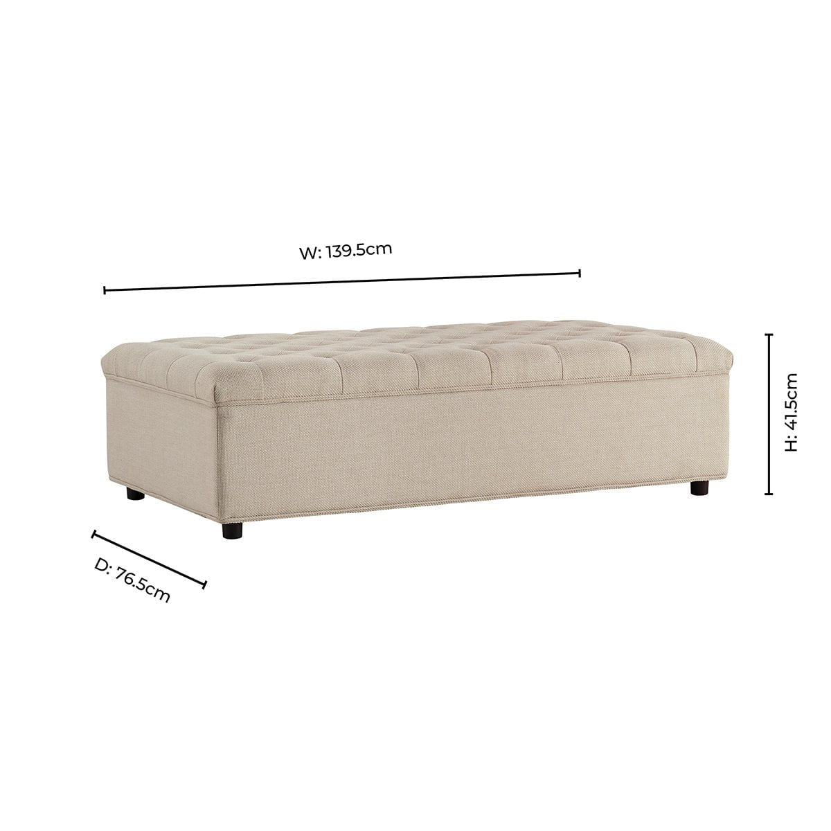 Kennadi Small Double Pouffe Sofa Bed - Beige - DUSK