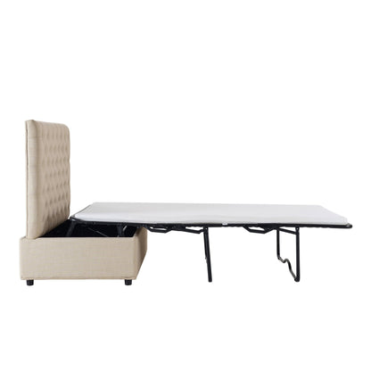 Kennadi Small Double Pouffe Sofa Bed - Beige - DUSK