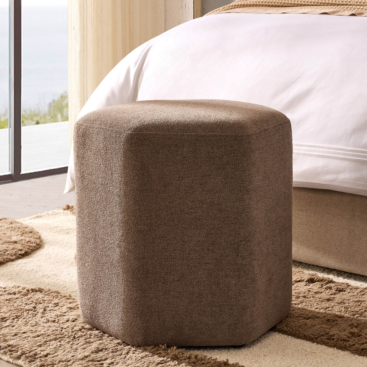 Kirsten Stool - Chenille Mushroom - DUSK