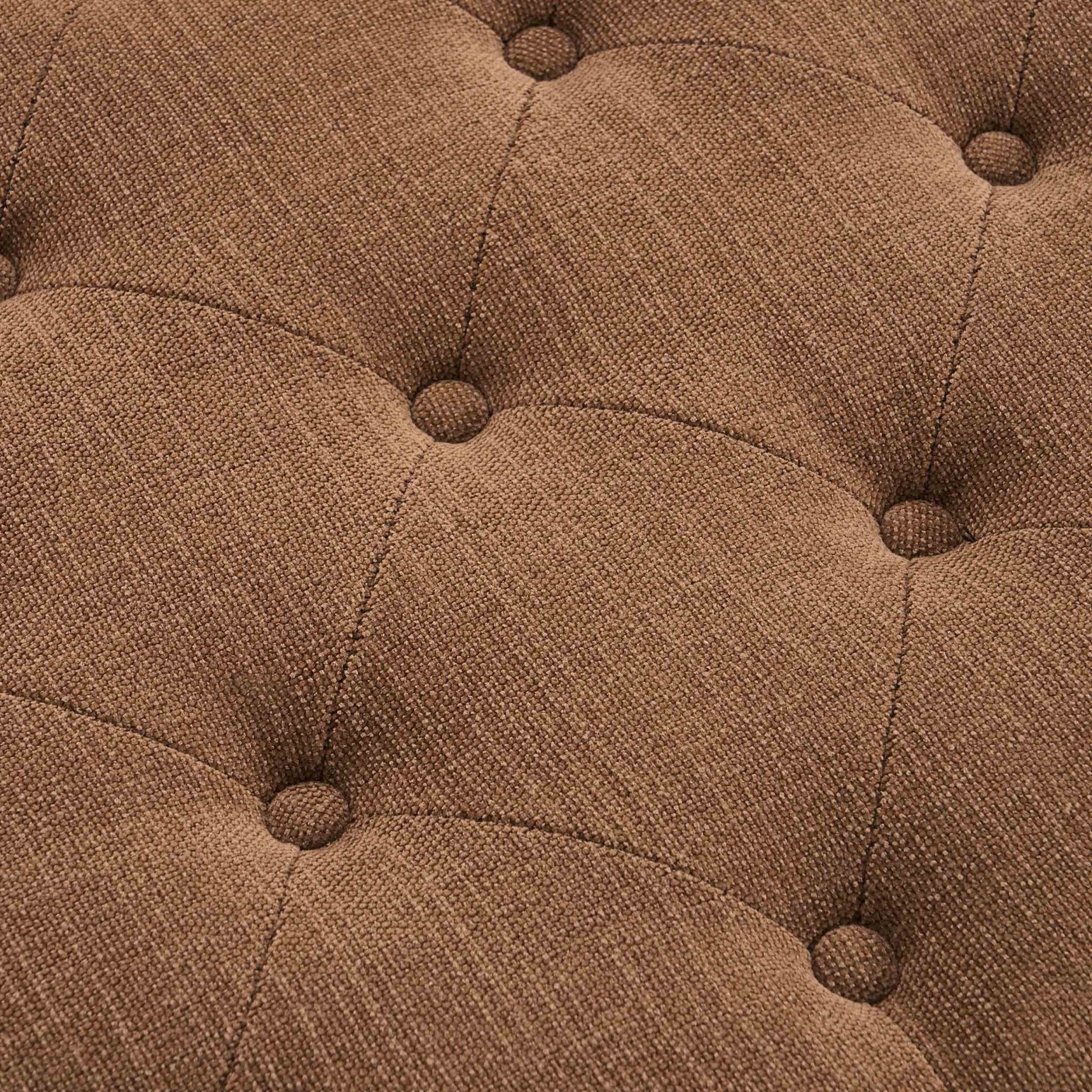 Knaresborough Button Back Coffee Table Pouffe - Chenille Tan - DUSK