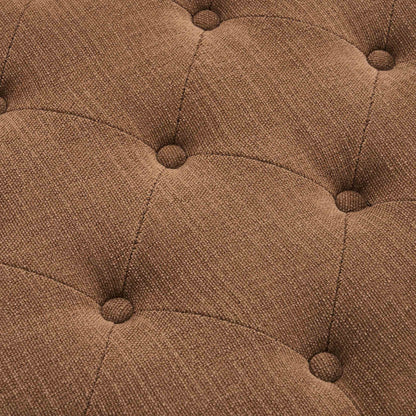 Knaresborough Button Back Coffee Table Pouffe - Chenille Tan - DUSK