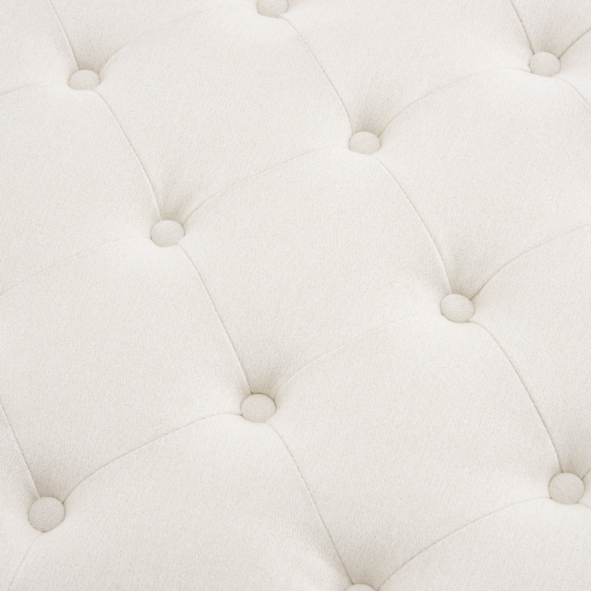 Knaresborough Button Back Coffee Table Pouffe - Cream Linen - DUSK