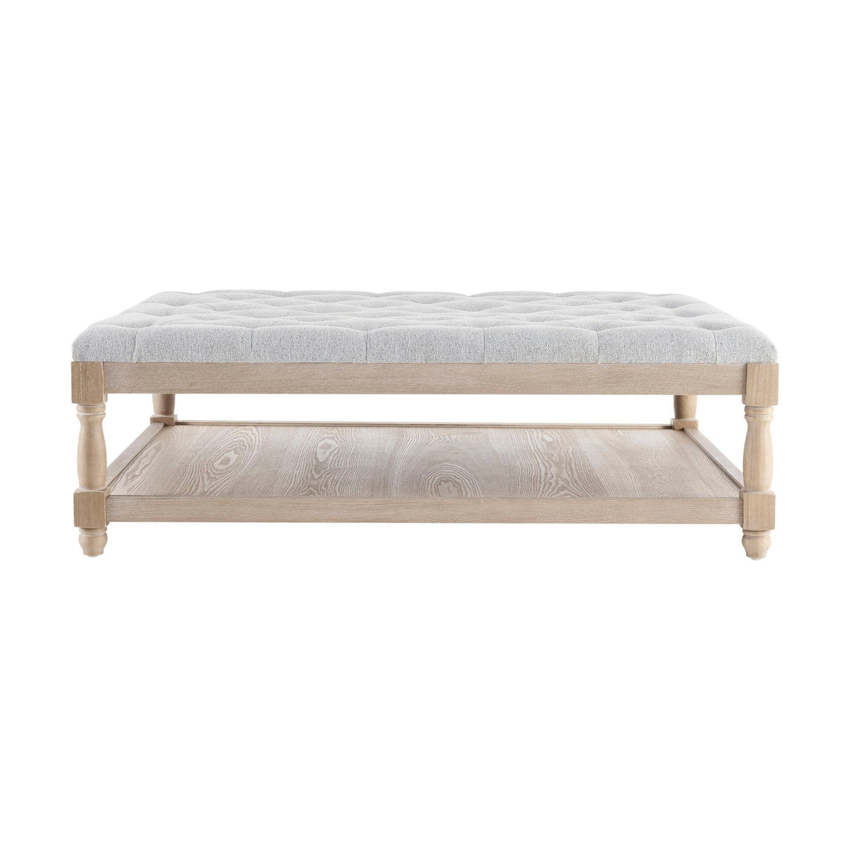 Knaresborough Button Back Coffee Table Pouffe - Light Grey - DUSK