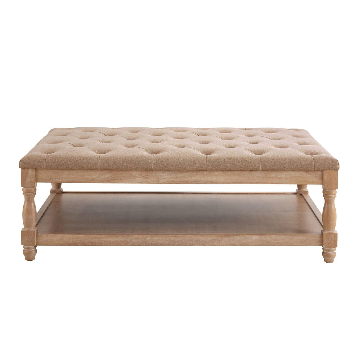 Knaresborough Button Back Coffee Table Pouffe - Oatmeal - DUSK