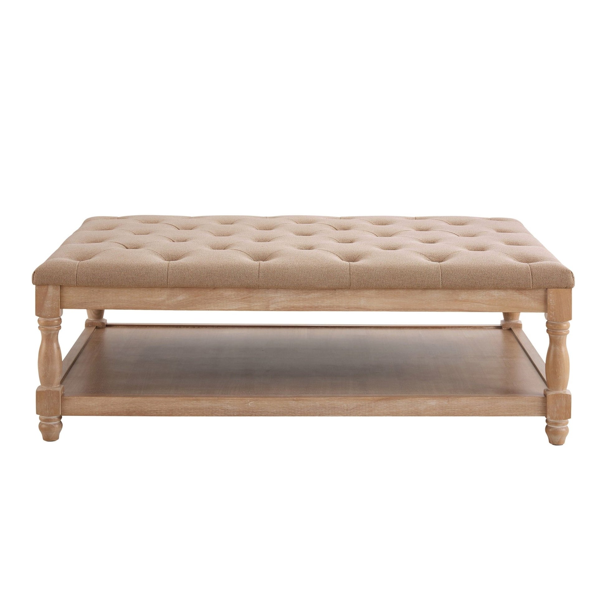Knaresborough Button Back Coffee Table Pouffe - Oatmeal - DUSK