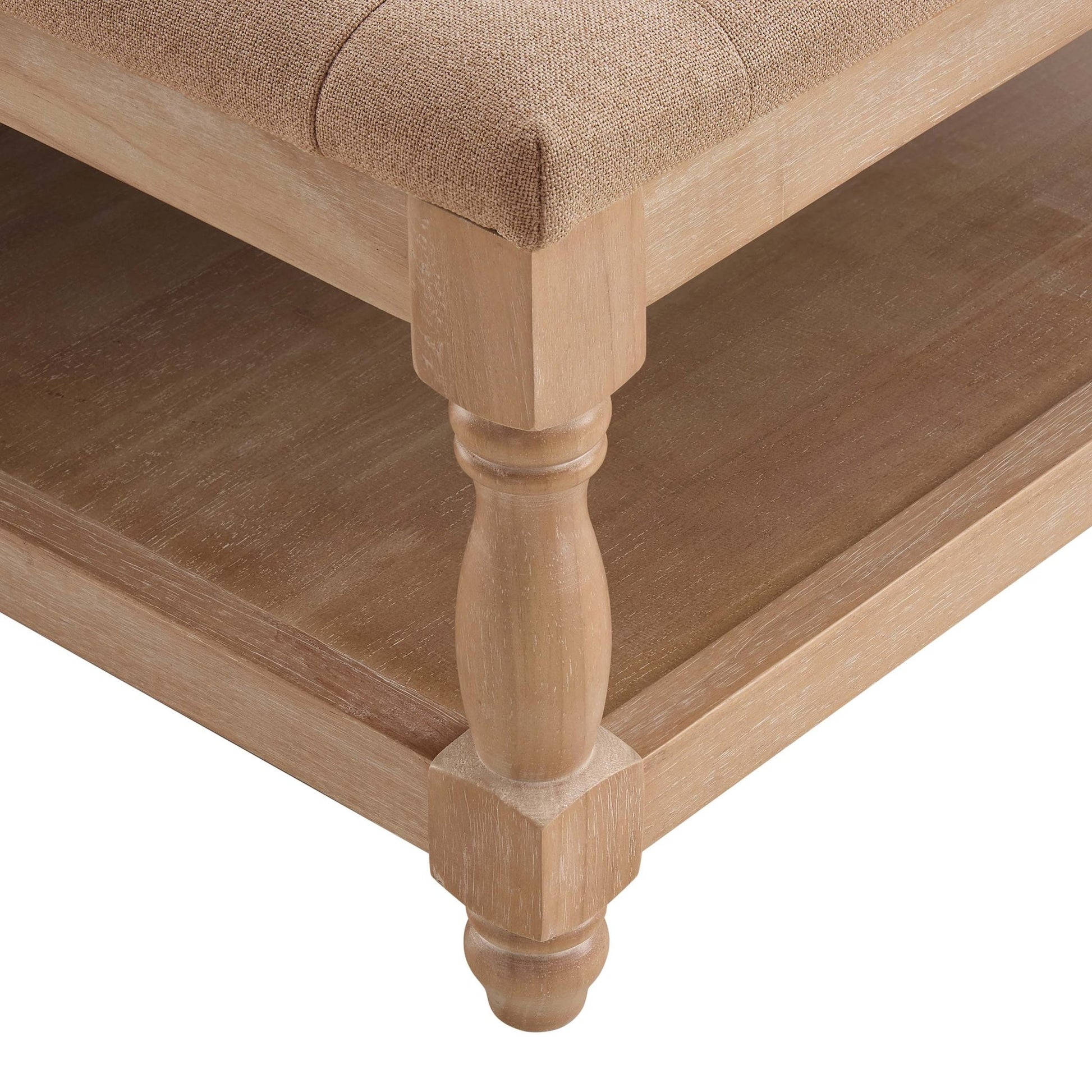 Knaresborough Button Back Coffee Table Pouffe - Oatmeal - DUSK