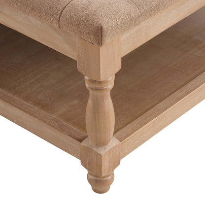 Knaresborough Button Back Coffee Table Pouffe - Oatmeal - DUSK