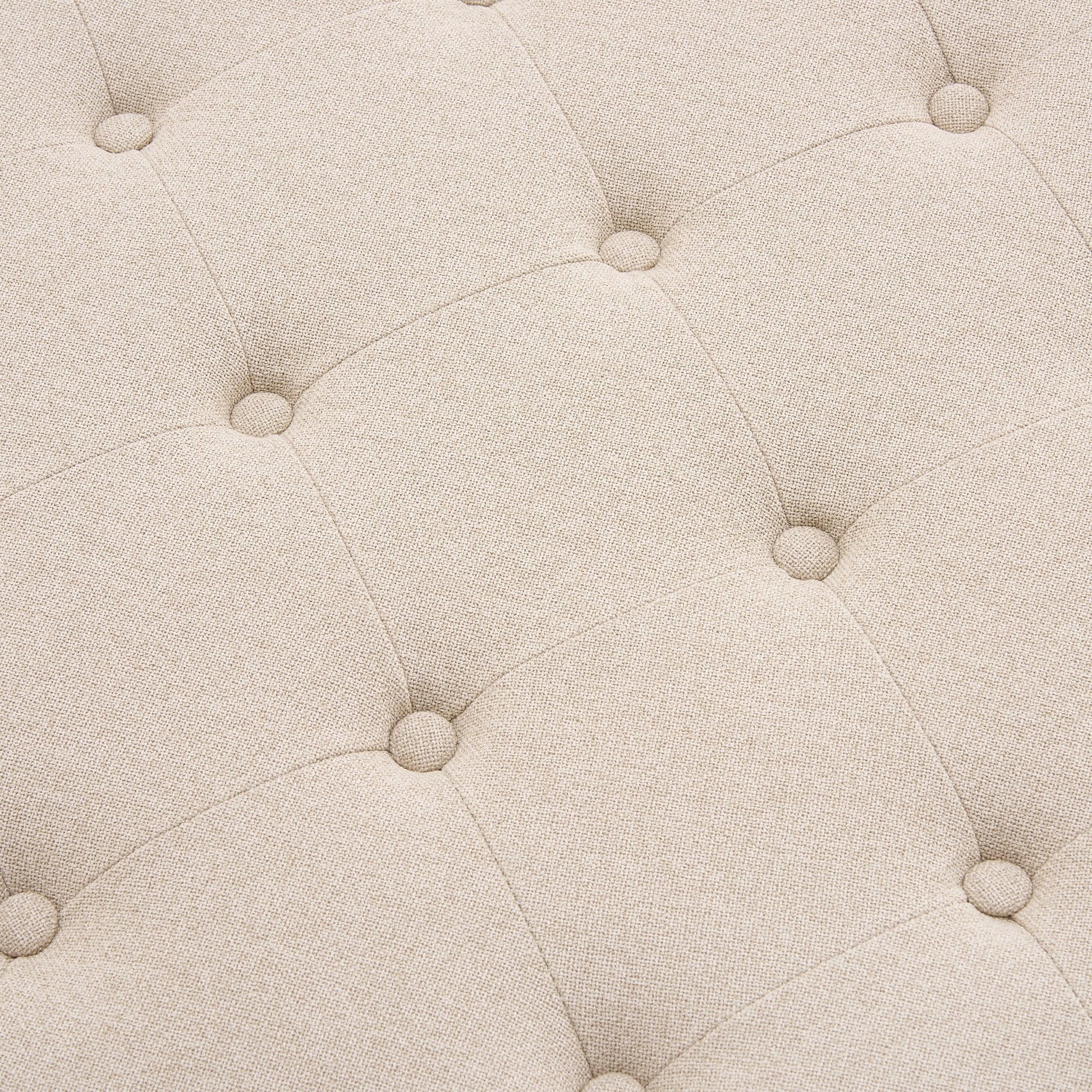 Knaresborough Button Back Coffee Table Pouffe - Oatmeal - DUSK