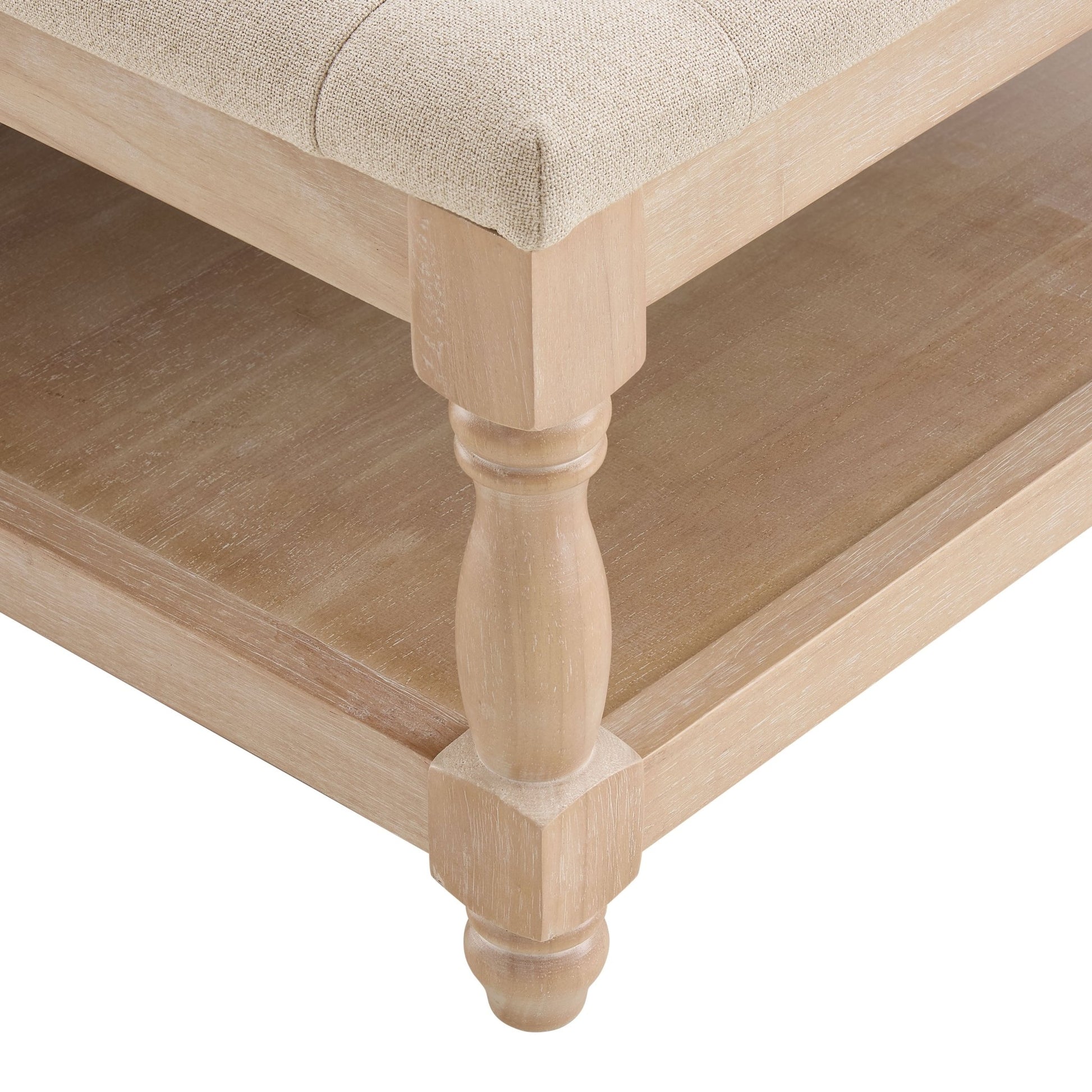 Knaresborough Button Back Coffee Table Pouffe - Oatmeal - DUSK