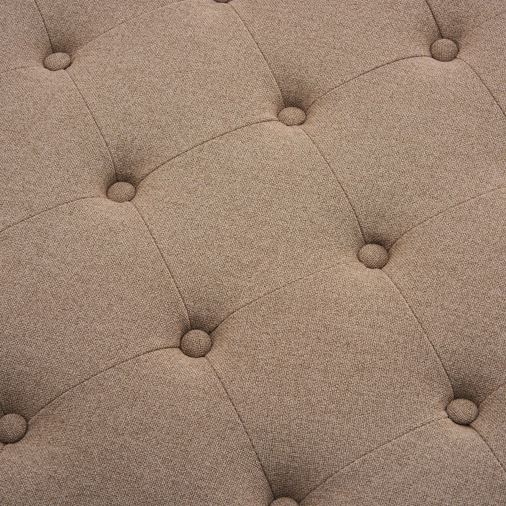 Knaresborough Button Back Coffee Table Pouffe - Oatmeal - DUSK