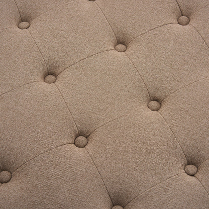 Knaresborough Button Back Coffee Table Pouffe - Oatmeal - DUSK