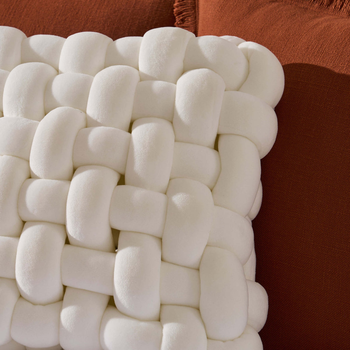 Knot Square Cushion - White - DUSK