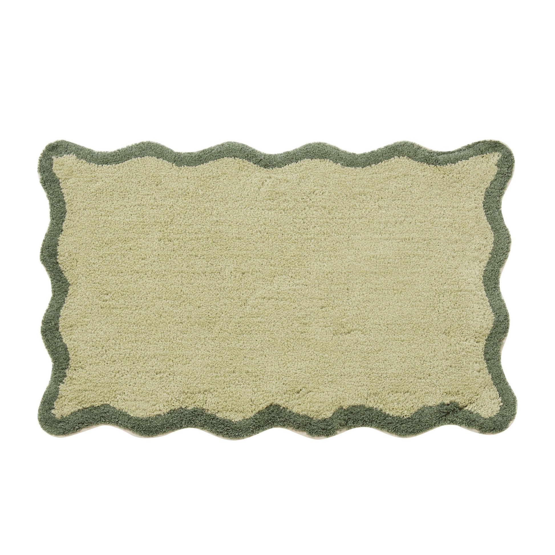 Kos Scalloped Bath Mat - Fern/Olive - DUSK