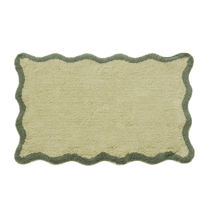 Kos Scalloped Bath Mat - Fern/Olive - DUSK