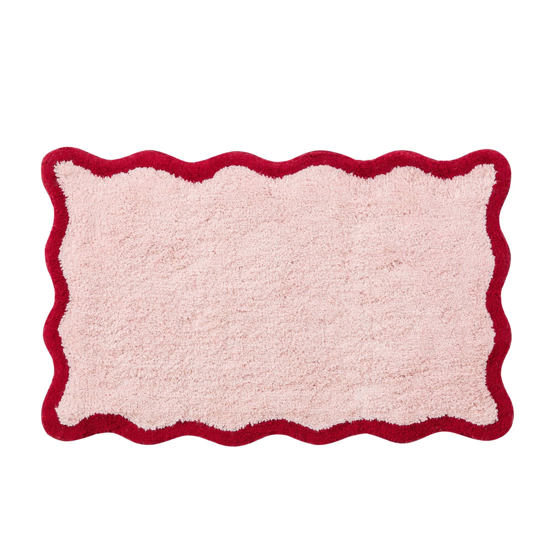 Kos Scalloped Bath Mat - Pink/Red - DUSK