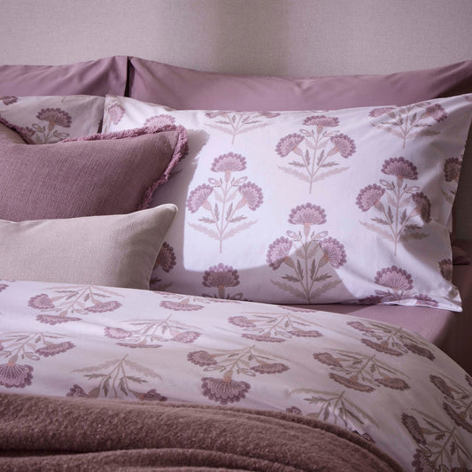 Kyoto Lotus Flower Duvet Cover Set - Heather - DUSK