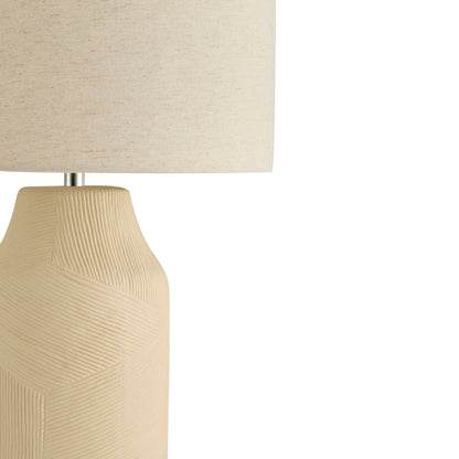 Lagom Carved Ceramic Table Lamp - Ecru - DUSK