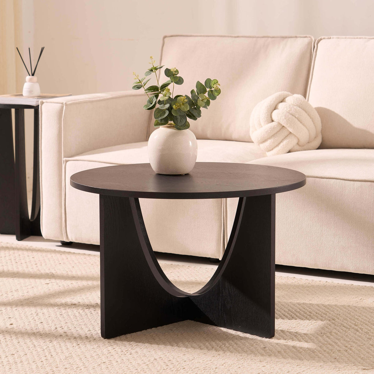Lana Round Coffee Table - Black - DUSK