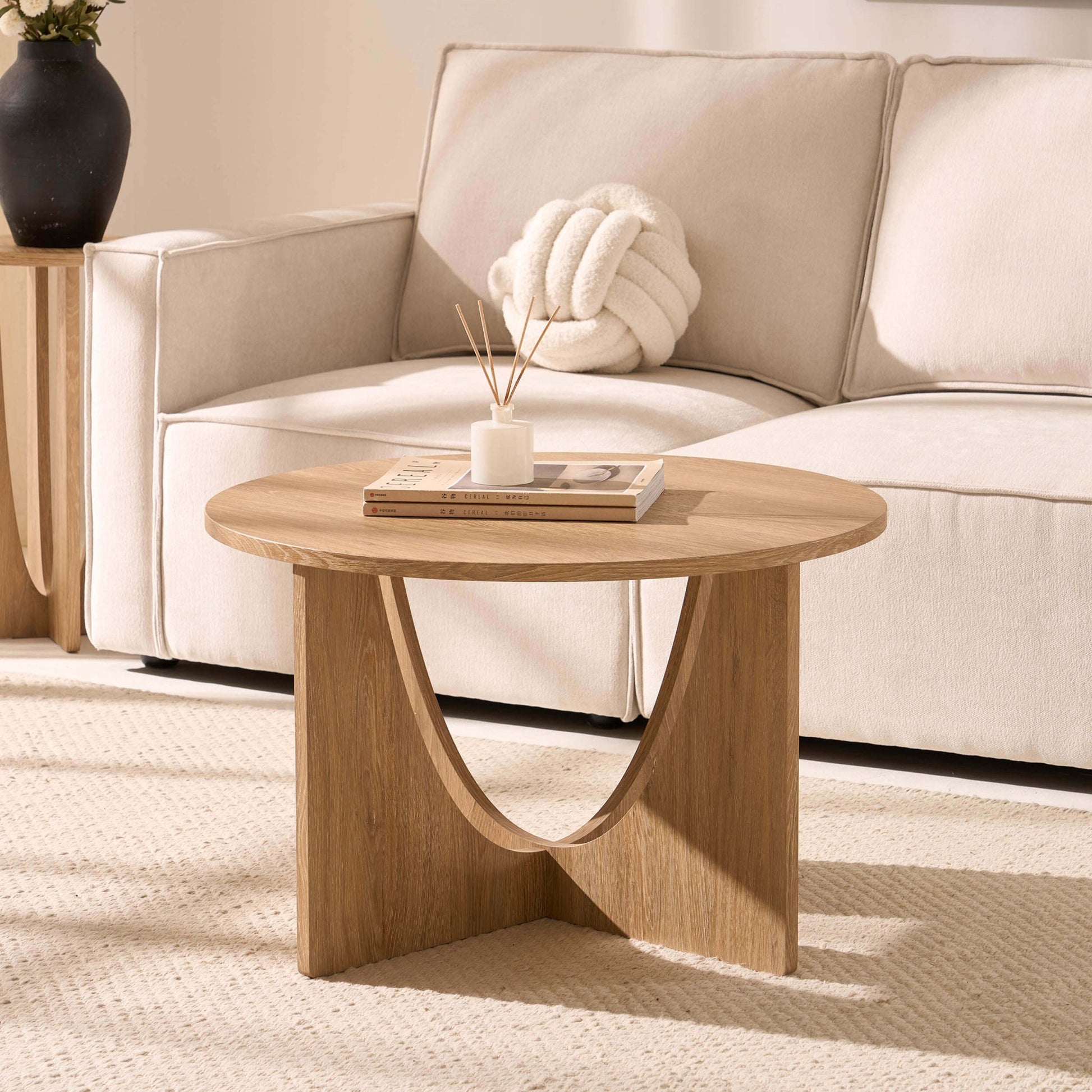 Lana Round Coffee Table - Light Wood - DUSK